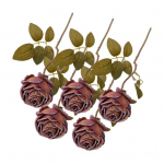 5 tk simulatsiooniroos Realistic Faux Burnt Edge Rose Erksav&auml;rvilised kunstlilled kodukaunistuseks t&auml;iskasvanutele m&otilde;eldud seksir&otilde;ivad