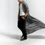 Tuulejope jahe pikk mantel pahkluuni &uuml;hev&auml;rviline kardigan tuulet&otilde;ke ilus jakk Trench XXXL hall