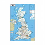 Inglismaa kaart - Teede kaart Maal Seinakunst Plakat Elutuba Kodu Kaunistus Kooli Reisi Tarvikud 59*84cm