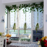 Lilleaken Maaelu Magamistoa Sisustus L&auml;bipaistev kardin kardin Tikitud liblikas Moodne l&uuml;hikesed Rooma kardinad Valance W 80X H 100cm 1PC