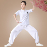 Suvine Tai Chi riietus Treeningriietus Naised Hiina stiilis V&otilde;itluskunstide riietus Kost&uuml;&uuml;m Esinemisriietus L valge