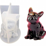 Creative Handmade Molds New Crystal Epoxy Mold 3D French Bulldog Silicone UV Mold Cake Mousse Dessert Decoration Baking Molds