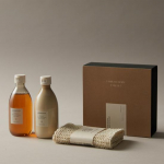 Aromatica body wash/lotion 300ml set (+ free linen towel), choose 2 types (embrace, serenity) Seren body wash and lotion set