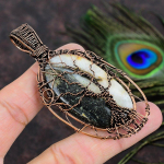 Ocean Jasper Handmade Copper Wire Wrap Jewelry Pendant 3.23 e5v90