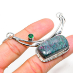 Ruby in Fuchsite, Diopside Ethnic 925 Sterling Silver Jewelry Pendant 2.36 n8t31