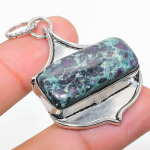 Ruby in Fuchsite Ethnic 925 Sterling Silver Jewelry Pendant 1.97 U5m55
