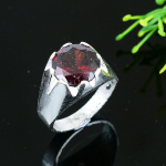 Mozambique Garnet Handmade 925 Sterling Silver Gift Ring Size 10 h2a29