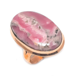 Rhodochrosite Handmade Copper Jewelry Ring Size 7.5 p2r49