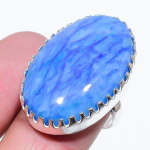 Blue Druzy Handmade 925 Sterling Silver Gift Jewelry Ring Size 9 q9o98