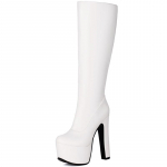 Punased Naiste P&otilde;lvini Saapad Platvorm Seksikad 2025 Talvejalatsid Luksus V&auml;ga K&otilde;rge Kontsaga Pikad Feti&scaron; Peosaapad Naiste Suur Suurus 45 41 valge