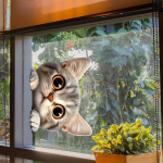 Multikas Piiluv Kass R&otilde;du Klaas Kodu Tausta Kaunistamine Akna Kleebis 26*28cm /fun-f704 uv