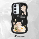 V&auml;rvitud muster Big Wave Edge pehme silikoon materjal Macaron telefoni &uuml;mbris p&otilde;rutuskindel kaitsev kummist korpus OnePlus Vivo Motorola Moto jaoks Vivo Y02 must