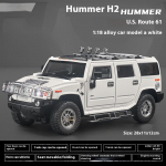 1:18 Hummer H2 Legeeritud Maastikuauto Valatud Metallist Mudel Heli ja Valgusega Laste M&auml;nguasi Hobi Kogumine Dekoratiivsed Peened Kaunistused valge