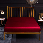 Satiinist siidist sobitatud lina &uuml;hev&auml;rviline voodilina elastne riba madratsi kattelinad voodi kate Queen King Size voodikatte kate US-T/UK-S:99x190x35cm