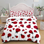 Moodsad T&auml;hed lepatriinud Putukad Tekikott Komplekt King Queen Double Full Twin Single Suurus Tekikott Padjap&uuml;&uuml;r Voodipesu Komplekt 140x210cm