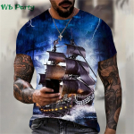 Piraadilaeva mustriga tr&uuml;kiga meeste riided T-s&auml;rk meestele L&uuml;hikese varrukaga T-s&auml;rk J&otilde;usaaliriietus Mehed Meeste T-s&auml;rk Piraadilaeva tr&uuml;kiga riided L