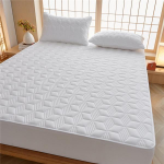 Tepitud kattemadrats 100% puuvillane voodikate Paks madratspadja kaitse, paigaldatud lina voodilina voodikate ilma padjap&uuml;&uuml;rideta 180x220cm Only a Sheet