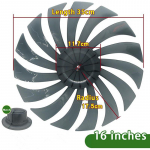 14-tolline majapidamisplastikust ventilaatori laba viie lehega koos mutrikattega alusele l&auml;bipaistev lauajalg ventilaator &uuml;ldtarvikud