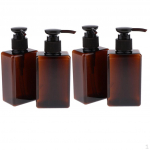 150 ml Empty Plastic Pump Bottles - 4 Pack ( Amber )- for Oils, s, Soaps, s and