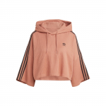 Adidas Originals Kolmlehe Logo Tikand Prindi Pingutusn&ouml;&ouml;riga Huppar Naiste Topp Kivist Beež IC5459 XS