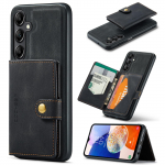 For Samsung Galaxy A14 4G/5G Case Leather+TPU Kickstand Phone Cover 2 in 1 Detachable Black