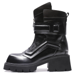 Moodne Pandlaga Ruudukujulise Ninaga Ankle Boots Naistele Paksude Taldadega Mootorratturi Saapad Chelsea Saapad T&otilde;mblukuga 2024 S&uuml;gis Talv Uued Kingad 35