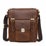 Moodne &uuml;hes &otilde;las kandev meeste crossbody kott, Lehma nahast meeste kott, Briti retro ehtsast nahast postikoti t&uuml;&uuml;pi kott kohv
