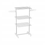 HOMCOMi mobiilne kuivatusrest Kolmekordne kokkupandav kuivatusrest ratastega, 80-142 x 55 x 152 cm