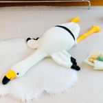 Populaarne flamingoga viskepadi pl&uuml;&uuml;sist m&auml;nguasi suur valge hane nukk t&uuml;druku jalg magav nukk nukk kingitus 70 cm 0.22kg valge