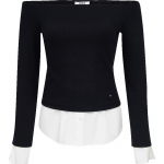 AINULT Naiste &Uuml;hendatud Faux Kihiline Paadikaelusega Dressipluus M