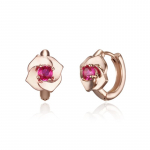 ELLE Ehted 14K GF Lihtsad Rubiiniga Lillega &Uuml;he-Kl&otilde;psuga K&otilde;rvar&otilde;ngad ELGPEE523 Rose gold