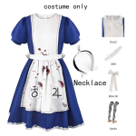 Naiste Anime Alice Cosplay Kost&uuml;&uuml;m Kaelaehtega Alice'i Kleit Neiu P&otilde;ll Halloweeni M&auml;ngu Madness Returns Teema T&uuml;drukute Riietus M white