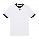 Marine Serre Kuu Logoga Liibuv Kontrastne &Auml;&auml;risega Meeste T-s&auml;rk mTT088b Cjer0008 Wh10 MTT088B CJER0008 WH10 (L)