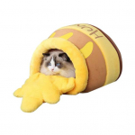 Mesipoti Kassi Voodi Talvine Soe Kassi Magamiskott Poolfikseeritud Joonisfilm Kassi Voodi Koobas Pehme Lemmiklooma Telk Pesa Kassipoegadele Ja Kutsikatele kollane