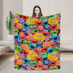 Soe Pehme Tekk Reisimine Kontor Cookie Monster Elmo Visketekk Flanell Voodikate V&auml;litingimustes Naljakas Diivanvoodi Kate 30x40in