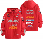 MAPLELEAVES KTM Racing Red Bull Mootorratturi Jakk, Moto GP Meeskonna Tuulekindel Jakk, Mootorrattahuvilistele, K&otilde;ik Aastaajad, Punane [Paks], L Large punane