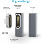 Magnetiline USB C-t&uuml;&uuml;pi C-adapteri k&uuml;lgpistik k&uuml;&uuml;narnukk 20 kontaktiga t&auml;isfunktsionaalne adapter laadimise andmeedastus tumehall v&auml;rv
