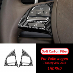 VW Touareg 2011-2018 jaoks, pehmest s&uuml;sinikkiust rooliratta nupu kleebis Auto sisekujundus Lisatarvikud Auto salong