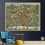 Elupuu Vaip Boho Toa Dekoor Maal Retro Suur Kangas Kodu Kaunistus Saladuslik Puu Vintage Kunst Seinale Riputatav Soovimine 90x75 cm