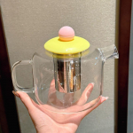 1000ml Klaasist teekann Eemaldatava infuusoriga Borosilikaatklaasist teekann Kuumakindel 304 roostevabast terasest teekann Kodu roosa