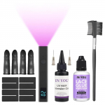 T&auml;ielik UV-juuksepikenduste t&ouml;&ouml;riistakomplekt kiiresti k&otilde;veneva lambi, 30 g n&auml;htamatu liimi ja eemaldajaga salongi- ja DIY-juuste- ja ripsmepikenduste jaoks A set