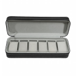 1pc Simple PU leather watch storage box, 6/10/12 grid display box, multifunctional watch box, portable zipper jewelry box