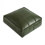 Cushion, PU Leather Pouf, Handmade Ottoman Footstool for under Desk ,40x40x15cm Red