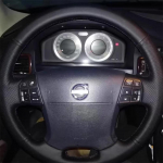 For Volvo S80 2006-2009 XC70 2007-2010 V70 2009 Hand-stitched black Leather non-slip Car Steering Wheel Cover must