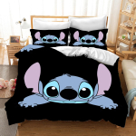 Stitch tr&uuml;kitud magamistoa voodipesukomplekt tekikott J&otilde;ulukingitused Mugavus Multikas Padjap&uuml;&uuml;riga lastele sobiv ja t&auml;iskasvanutele EU Double(200*200cm)3pcs