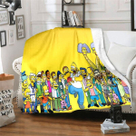 S-Simpson Pehme Pl&uuml;&uuml;sist Diivanvoodi Visatav Multikas Moodne Flanell Tekikate Tr&uuml;kitud Tekk Kingitus Piknikutekid 100x150cm