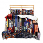 Hipi graffiti voodipesukomplekt teismelistele t&auml;iskasvanutele Hip Hop tekikoti komplekt King Queen suurus Noorte tekikate Kaasaegne t&auml;navakunsti kate EU Single(135*200cm)3pcs