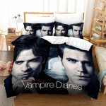 3D Telerisarja The Vampire Diaries Armastuslaps Tekikoti Komplekt HD Tekikate Voodipesu Lastele Voodipesukomplektid Magamistoa Dekoor EU Single(135*200cm)3pcs