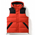 Meeste Trendikas Kapuutsiga Puuvillane Vest - Varrukateta, Paks & Soe S&uuml;giseks/Talveks, Unisex. XL punane