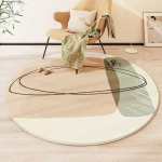 Kaasaegse stiili &uuml;mmargune elutoa vaip, lastetoa magamistoa roomamismatt, soe vooditekk, paks pestav matt 80X80CM (2.6X2.6FT